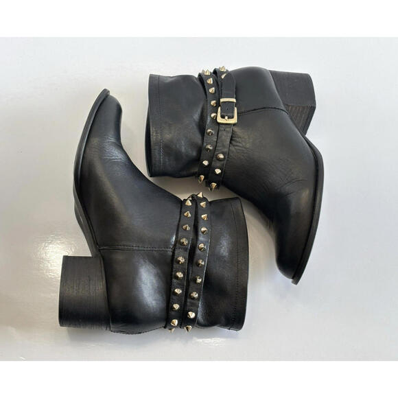 Matisse Rocker Ankle Boots Women’s 7.5M Black Leather Spike Studded Moto Pull On - Picture 7 of 16